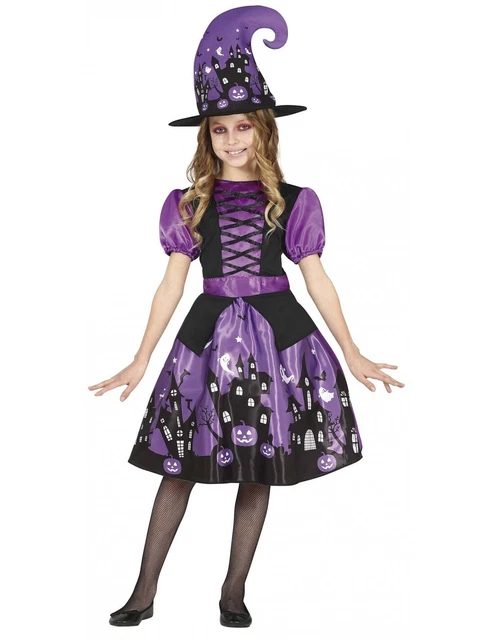 Costume Streghetta Halloween Carnevale Guirca Vestito Strega Bimba Witch Abito