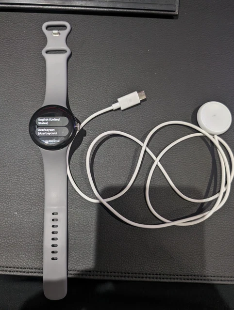 Google Pixel Watch LTE Polished Silver Stainless Steel Case with Charcoal Band 2
