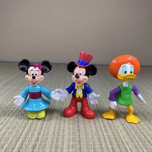 Disney Epcot Center Toy Figures Mickey Minnie Donald Dress Up Movable LOT OF 3