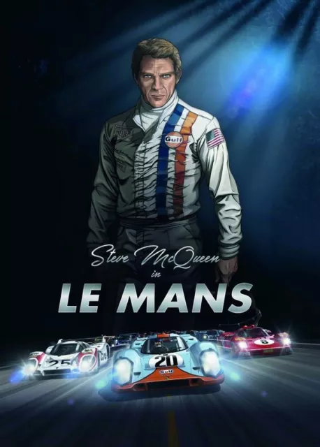 Plaque Métal  Steve Mcqueen Le Mans  30 X 20 Cm