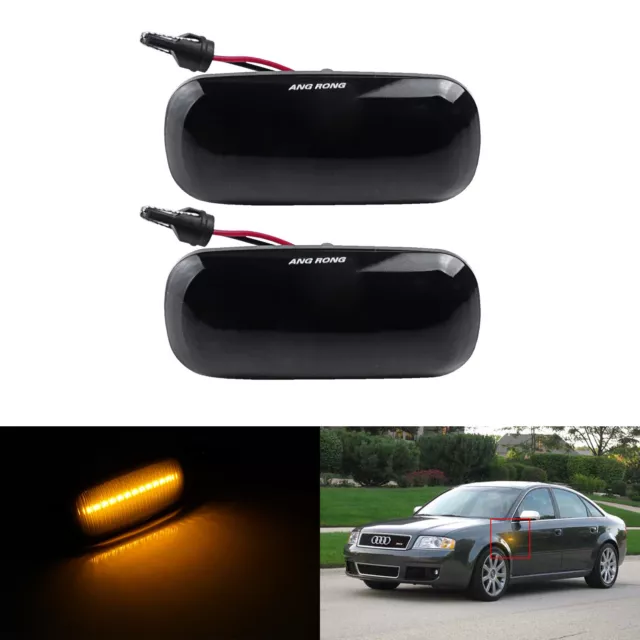 Paire Ambre Auto 12 SMD LED Feux de Clignotant Répétiteur Pour Audi A3 8P A4 A6