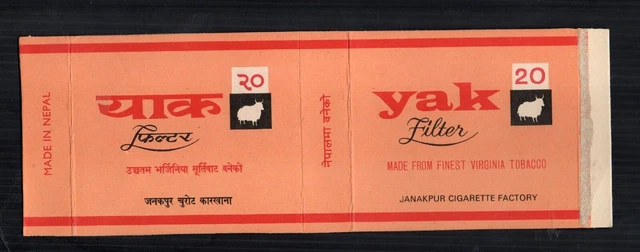 yak cigarette nepal OLD EMPTY CIGARETTE packet Mills Plain George Jackson size 20 + slide #818  £14.99