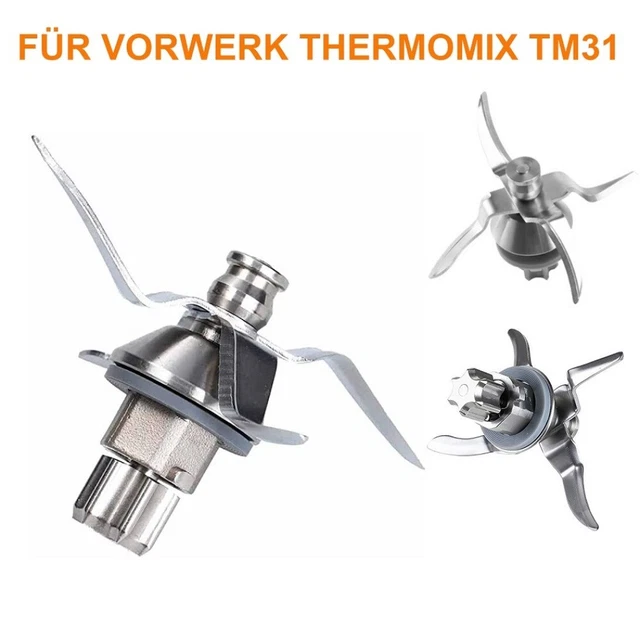 LUTH Premium Profi Parts - Coltello Miscelatore A 4 Lame In Acciaio Inox Con Guarnizione Per Thermomix TM21 (Diametro 105 Mm)