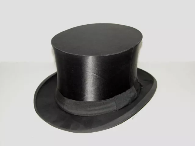 Alter Klappzylinder Chapeau Claque Fidem Optimo schwarz v. 1953 Gr. ca. 56