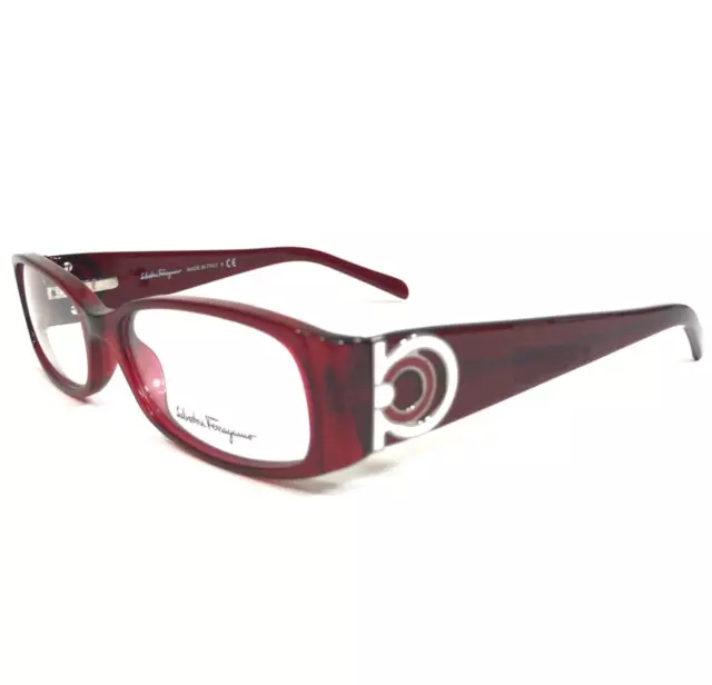 Salvatore Ferragamo Eyeglasses Frames 2644 115 Red White Rectangular 53-16-135