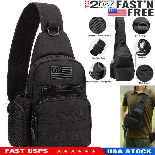 Outdoor Tactical Sling Bag Military MOLLE Crossbody Pack Chest Shoulder Backpack