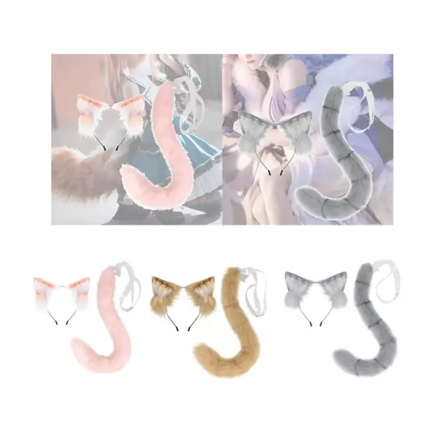 Copricapo con orecchie e coda di gatto per la decorazione del partito di
