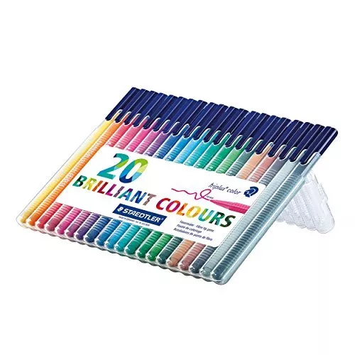 STAEDTLER Fasermaler triplus BRILLIANT COLOURS, 20er Etui Buntsifte Malstifte