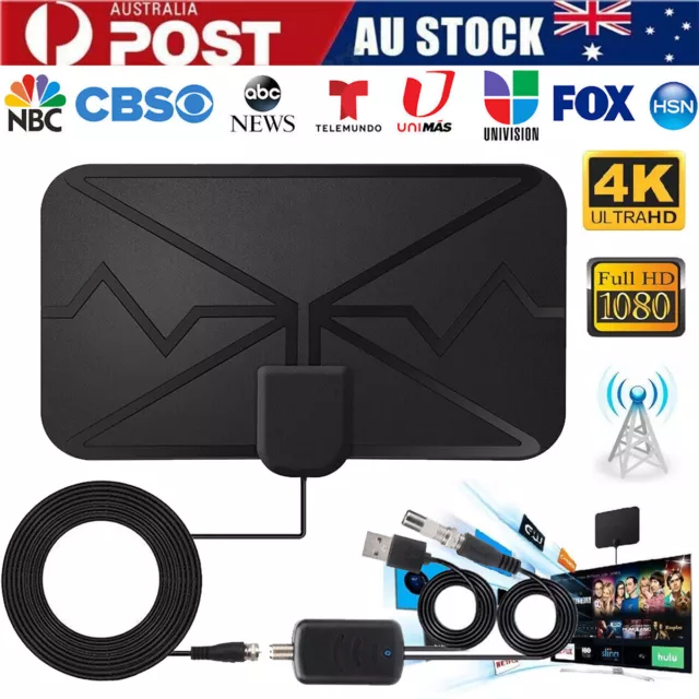 300 Miles Range Digital TV Antenna Signal Booster Amplifier Indoor HDTV 1080P 4K