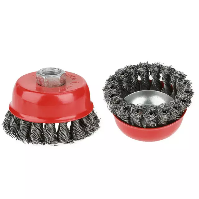 3" 4" Twist Knot Wire Wheel Cup Brush 5/8" Arbor Grinder for Most Angle grinder