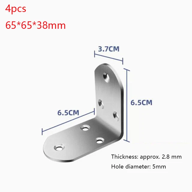 Stainless Steel Corner Brace Joint L Shape Right Angle Brackets Fasteners New