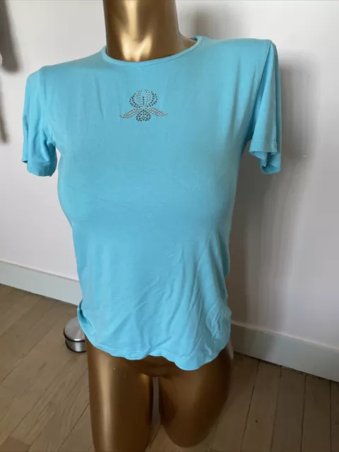 Sisley(uniforme) Turquoise Teeshirt Avec Strass