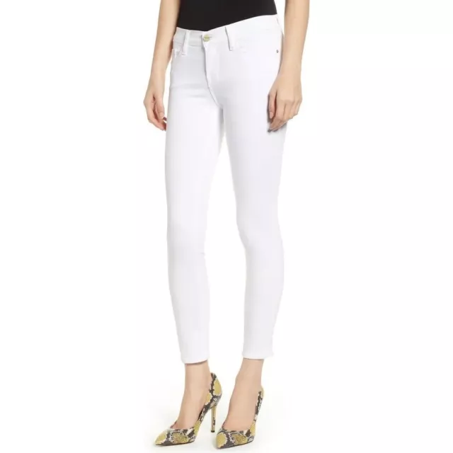 Frame Jeans Womens 25 Waist White Crop Le Skinny De Jeanne Stretch Jeans Summer