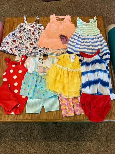 13 Pieces Lot of 18 months Toddler Girl Summer Clothes Carters Disney Gymboree