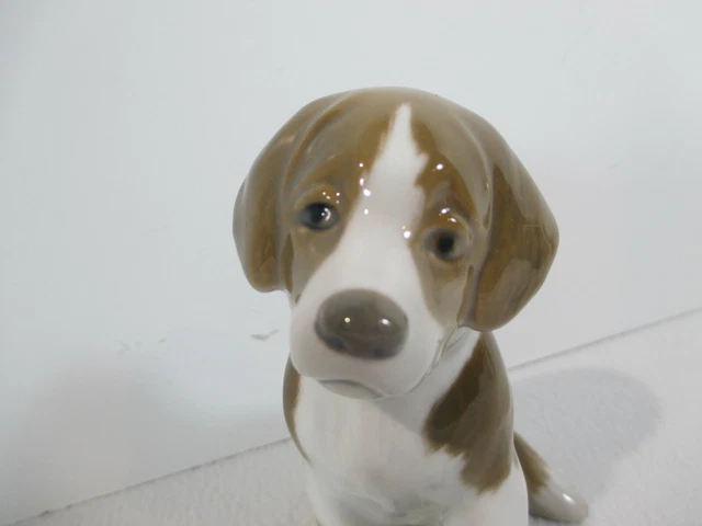Bing Grondahl Dog Figurine St Bernard Puppy Vtg 1950 White Brown Sitting 1926