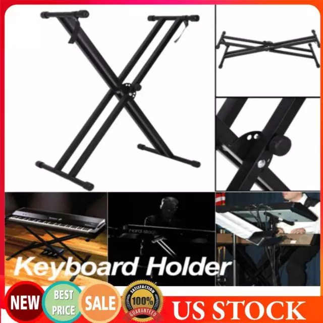 Portable X Style Keyboard Stand Double Braced Music Electric Organ Holder US