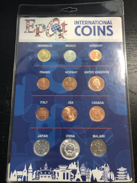 Walt Disney Parks Epcot International Coins - 12 Countries UNCIRCULATED