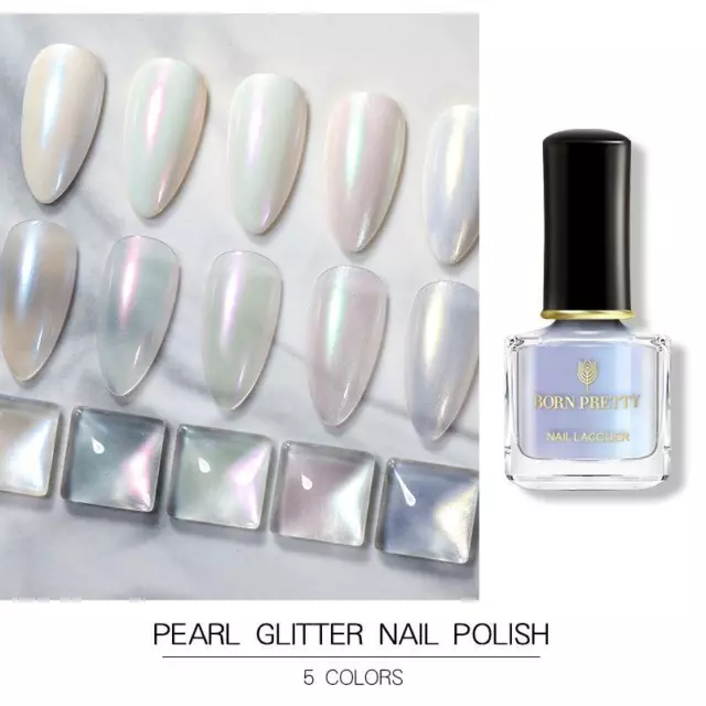 BORN PRETTY Shell Pearl Nail Polish Glitter Glimmer Nail Art Varnish 6ml