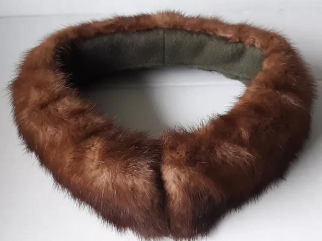 Vintage Genuine Mink Fur Stole Collar Shoulder Wrap Formal Evening WARM!
