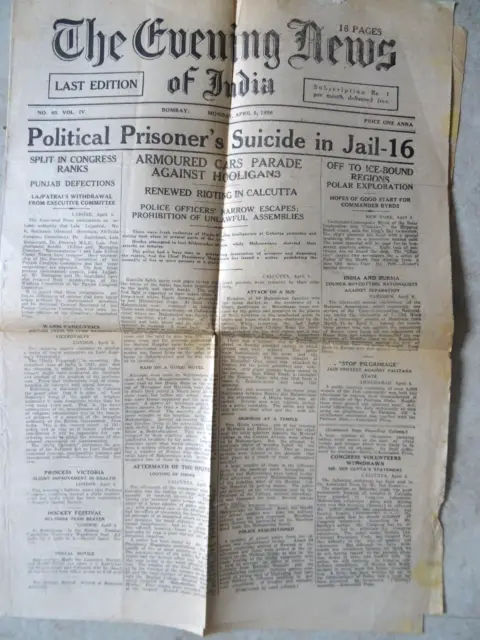 The Evening News of India - 1926 Tabloid Newspaper