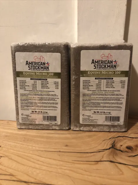 American Stockman 90011 Feed 8 lbs Mineralized Cattle Salt Brick W/ Selenium New