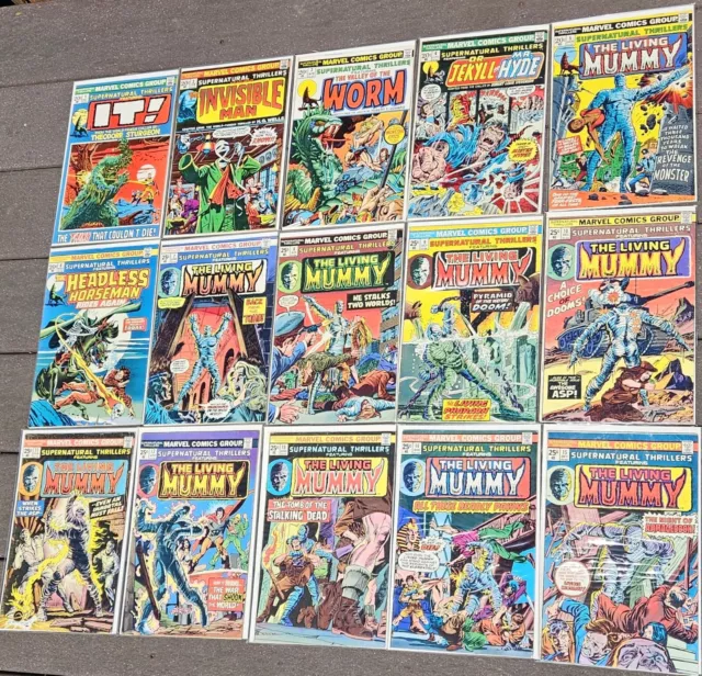 FULL RUN Lot MARVEL SUPERNATURAL THRILLERS #1-15 1st LIVING MUMMY HORROR MONSTER