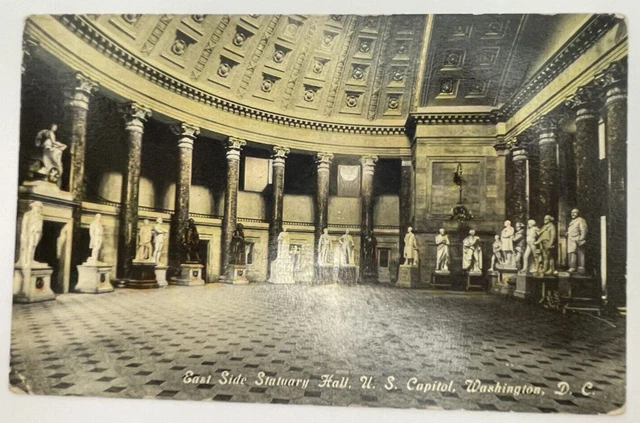 Postcard Washington DC US Capitol East Side Statuary Hall Vintage