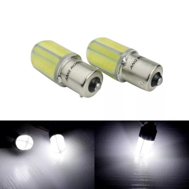 2x P21W 1156 BA15S LED Ampoules 8W COB Blanc Feux de Jour Recul Clignotant 12v