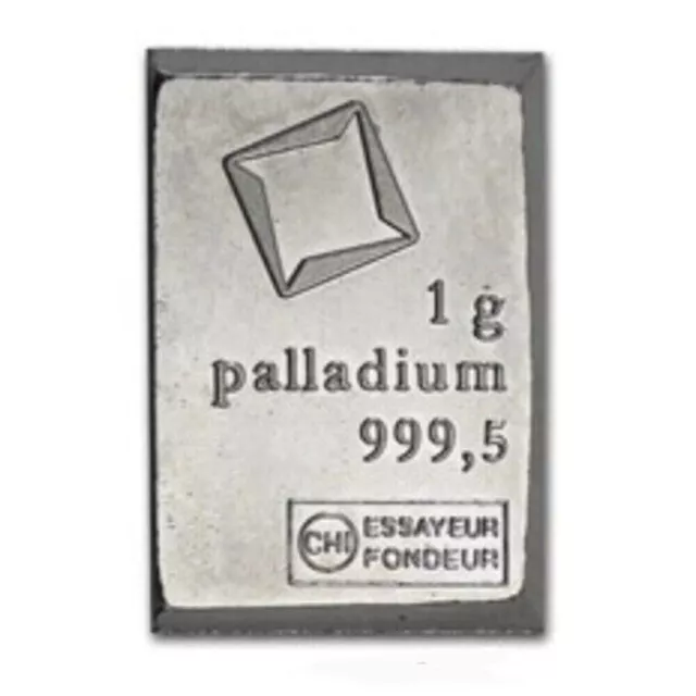 1 gram Palladium Bar .9995 Fine Bar - Valcambi Suisse Palladium CombiBar™
