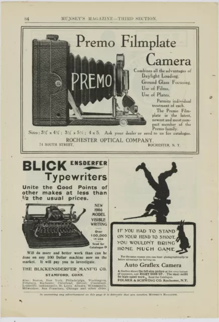 1906 Rochester Optical Co. Ad: PREMO Filmplate Camera - Rochester, New York