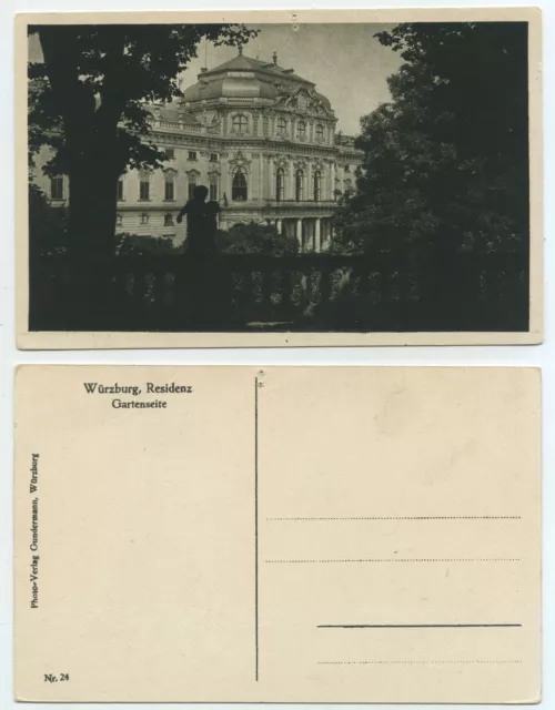 79106 - Würzburg - residenza, lato giardino - vecchia cartolina