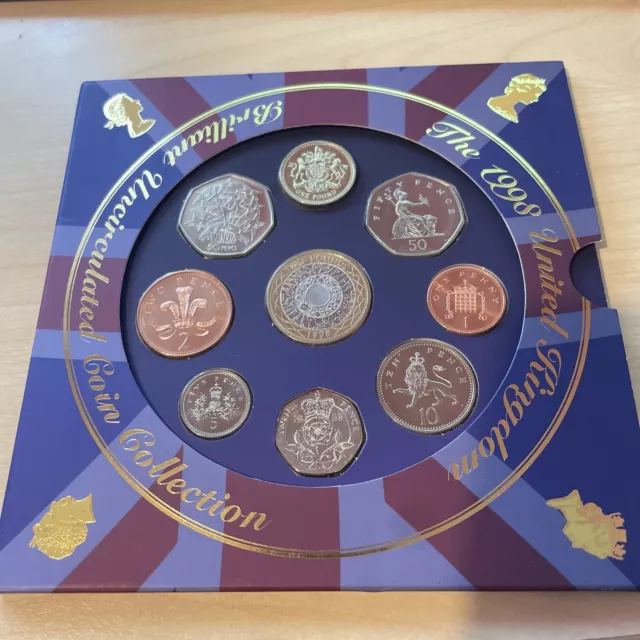 1998 Royal Mint Brilliant Uncirculated BU Coin Annual Year Set (8672/3)