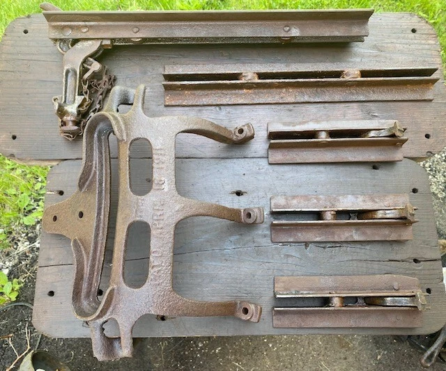 Antique Vintage STARLINE Barn Litter Carrier Hay Trolley Track Switch Hardware