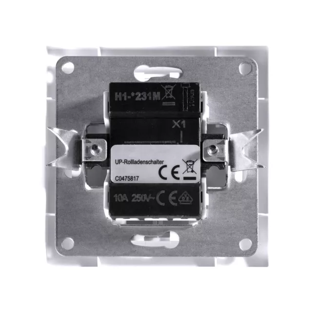 Interruptor de persiana enrollable empotrado INOVATEC, función de encendido/descendido, blanco (RAL 9003), 80x80mm 2