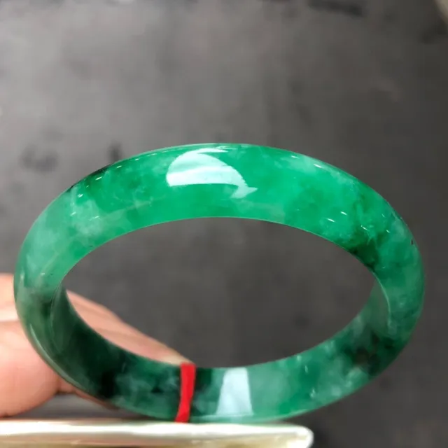 Certified Natural AAA Icy Green Myanmar Jade jadeite bracelets Bangle 57mm