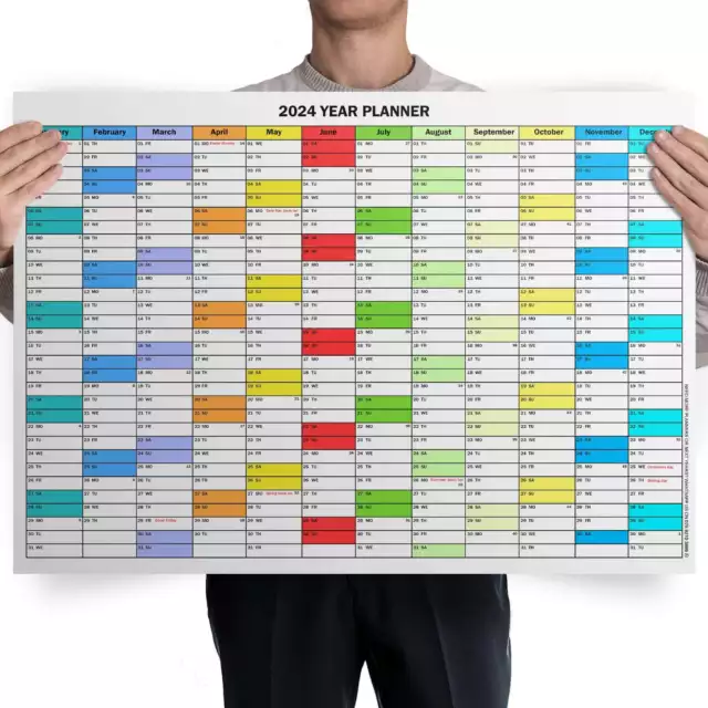ANNUAL YEAR WALL Planner 2024 Office Organiser Event Planner January