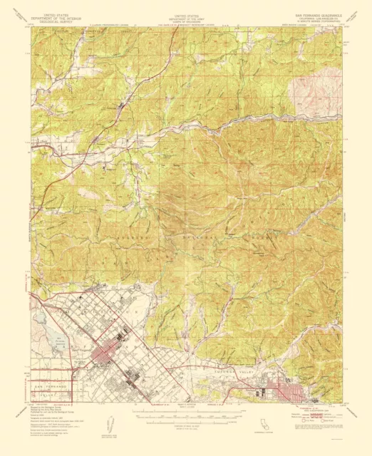 Topo Map - San Fernando California Quad - USGS 1955 - 23.00 x 28.20