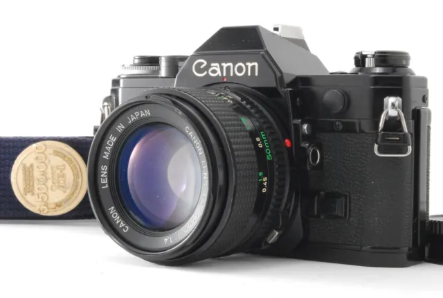 【NEAR MINT w/box etc】Canon AE-1 35mm SLR Black + New FD NFD 50mm f1.4 From JAPAN