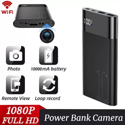 1080P Wifi Spy Hidden Camera 10000mAh Power Bank Night Vision Nanny Video Cam US