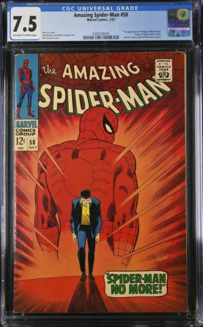 Amazing Spider-Man #50 CGC VF- 7.5 1st Full Appearance Kingpin! Marvel 1967