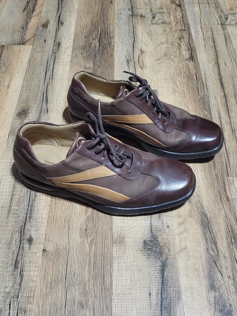 ROCKPORT SHOES MENS 8.5 M DMX Brown Leather Sneakers Casual Lace