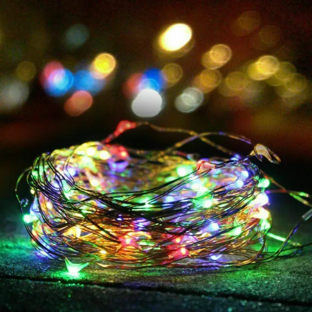 100/200 LED Solar Fairy Lights String Copper Outdoor Waterproof Garden Decor 3