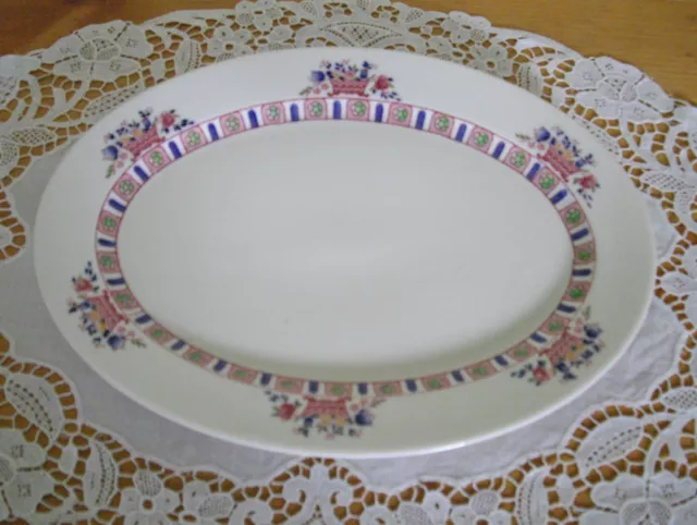 Vintage Syracuse China VIRGINIA Old Ivory O.P.CO Pink Flowers Baskets Platter