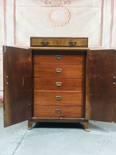 Art Deco Style Walnut Veneer Tallboy