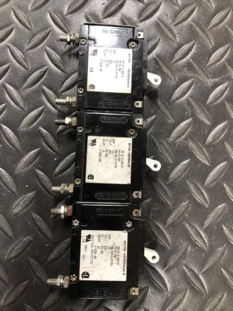 Lot of 3 Used Eaton Heinemann AM1S-Z168-3 Circuit Breakers 70 Amp 250V