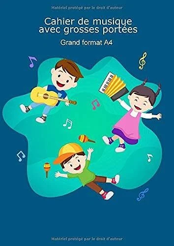 Cahier De Musique 100 Pages - Format 24x32cm Avec 8 Portées Larges - Papier Musique Professionnel