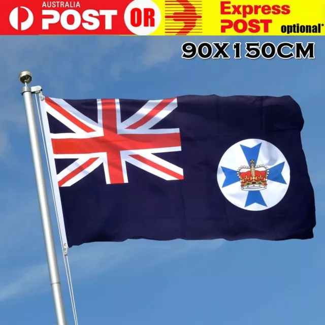 90 x 150cm Queensland Flag Large Qld State Australian Heavy Duty Outdoor Flag