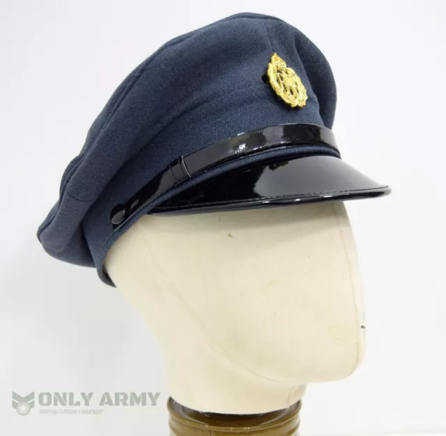 WW2 1940s British RAF Peak Cap With Metal Badge Kings Crown Royal Air Force Army 3