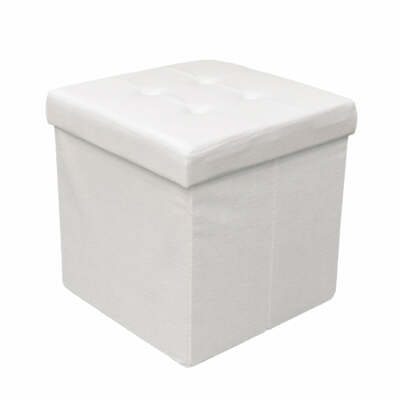 grigio scuro D&D Quality Pouf portaoggetti pieghevole scatola portaoggetti quadrata seduta imbottita 38 x 38 x 38 cm esterno rivestito in stile lino 