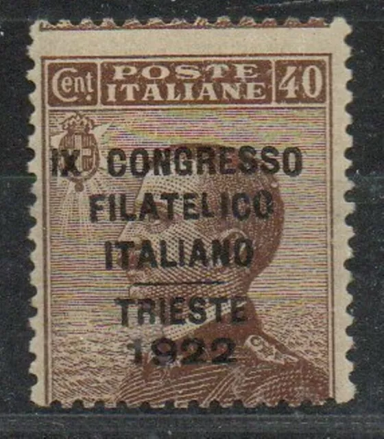 1922 Regno "Congresso Filatelico" N.126 Nuovo Mlh* Rr Firma Sorani